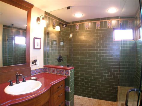 Bathroom In Tudor Home Has Custom Tile Unique Colors Vintage Bathrooms