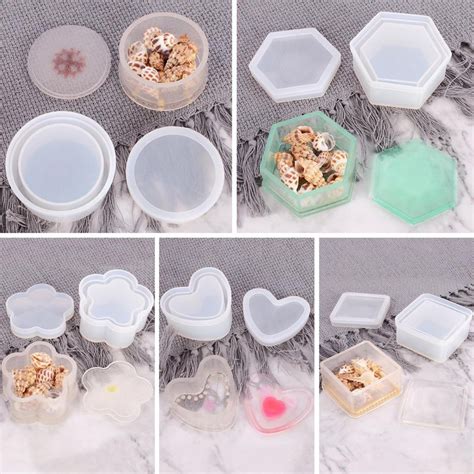 Limited time sale easy return. DIY Silicone Resin Mold Containers with Lid, Jewelry ...