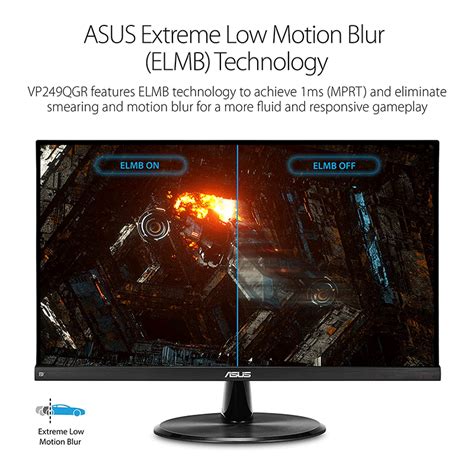 Asus Gaming Monitor Vp249qgr 238” Full Hd With 144hz 1ms Ips Panel