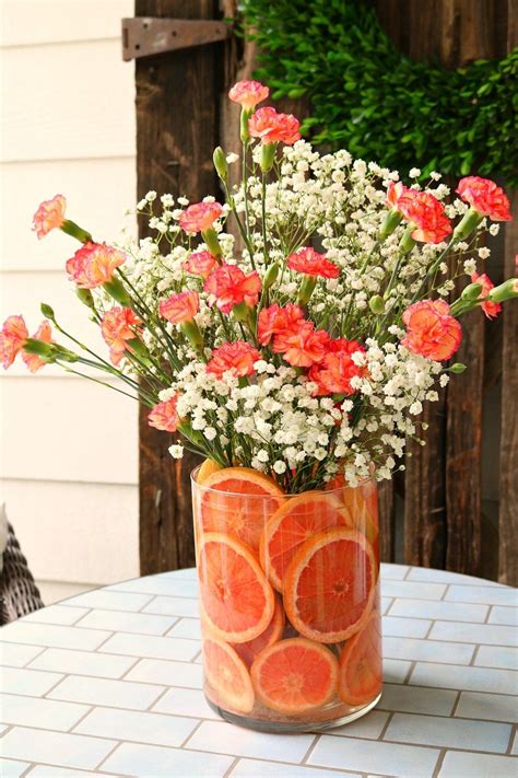 Diy Fruit And Floral Arrangement Flower Arrangements Diy Spring Flower Arrangements Beautiful