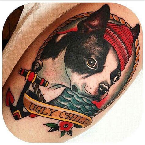 Inked Colored Dog Tattoo Animal Tattoos Dog Portrait Tattoo Dog Tattoos
