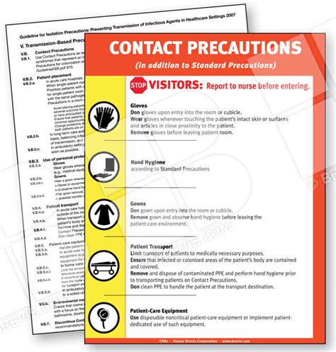 Contact Precautions Sign English Only Plastic Laminated Brevis