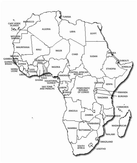 Mapa Politico De Africa Para Colorear Mapa De Africa Para Imprimir