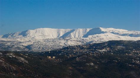 Snow Capped Mount Lebanon Range Bhamdoun Lebanon Pid000186