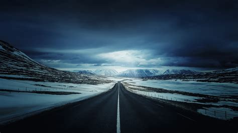 Road Iceland Clouds Highway Mountains Landscape 4k Wallpaperhd Nature