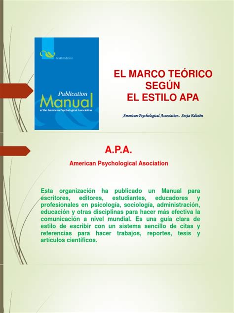 The american psychological association is. MARCO TEÓRICO AL ESTILO APA (1).pdf | Apa Style | Learning