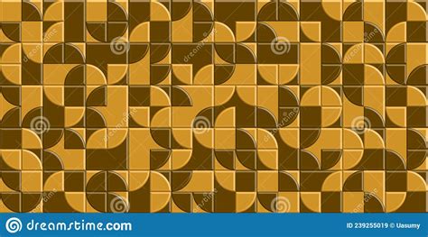 Different 3d Geometric Smooth Shapes Randomly Mosaic Pattern Brown And