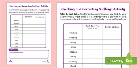 Adding Ing And Ed Spelling Correction Activity