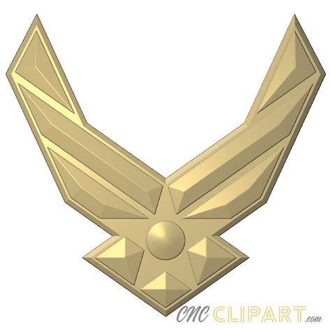 United States Air Force Insignia 3d Relief Model Cnc Clipart