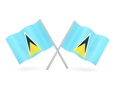 Two Wavy Flags Illustration Of Flag Of Saint Lucia