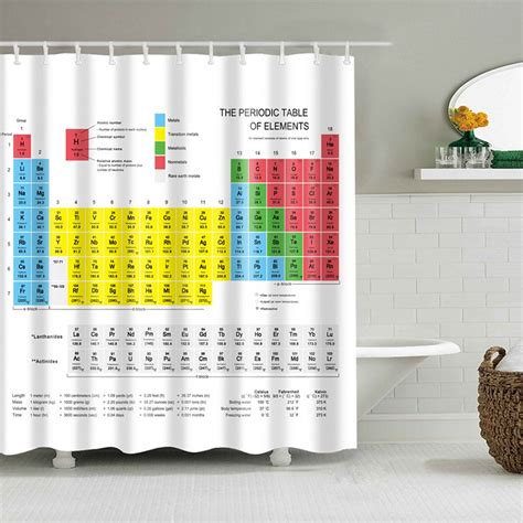 tableau périodique des éléments rideaux de salle de bain rideau de douche imperméable imprimé