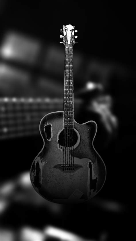 Ultra Hd Black Guitar Wallpaper For Your Mobile Phone 0035