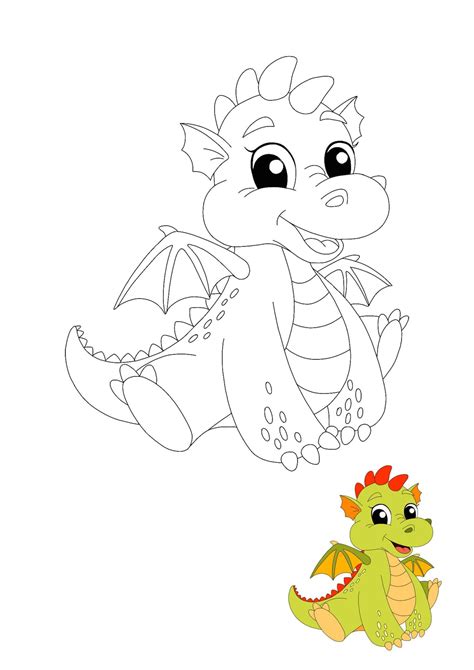 Kawaii Dragon Coloring Pages 2 Free Printable Coloring Sheets 2021