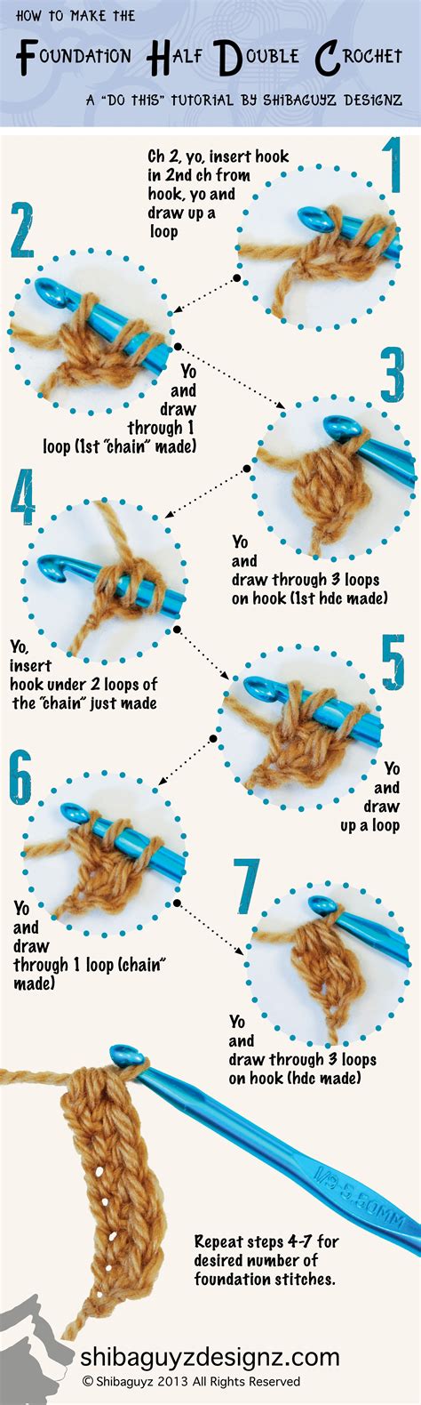 Half Double Crochet Infographic In 2020 With Images Hdc Crochet