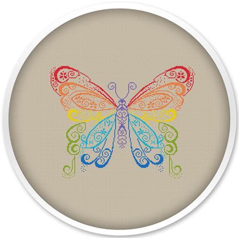 Go cross stitch crazy with our huge selection of free cross stitch patterns! Rainbow Butterfly Cross Stitch Pattern Free shipping Cross