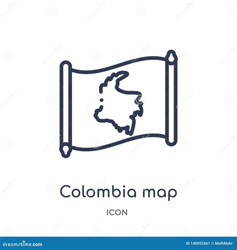 Linear Colombia Map Icon From Countrymaps Outline Collection Thin Line