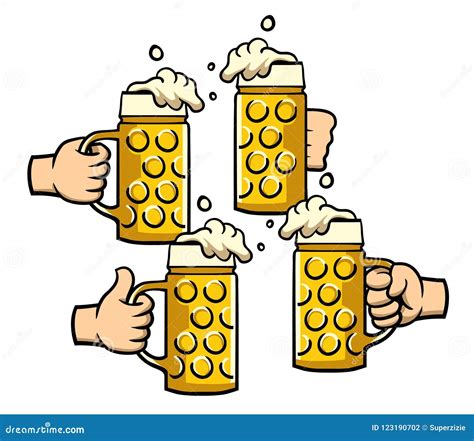 Beer Mug Group Toast Stock Vector Illustration Of Party