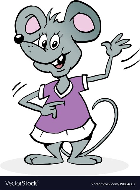 Cartoon Of An Happy Female Mouse Royalty Free Vector Image