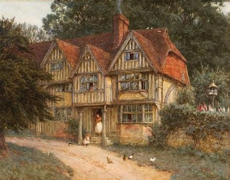 Tudor Cottage Chiddingstone ~ Helen Allingham ~ English 1848 1926