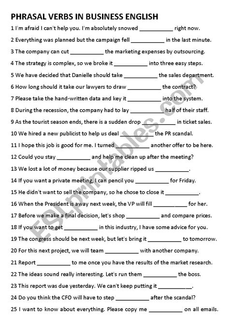 Business English Worksheets Printable Learning How To Read Mixed