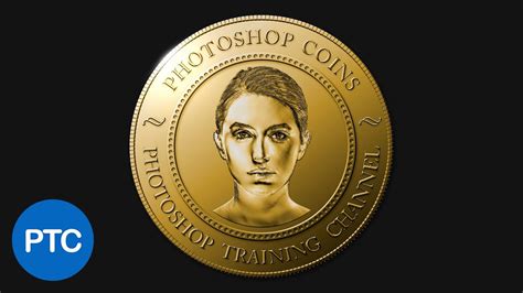 create  realistic coin  photoshop youtube