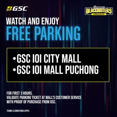 Gsc ioi mall is located in ioi mall at bandar puchong jaya, batu 9, jalan puchong, 47170 puchong. GSC FREE Parking Promotion at GSC IOI City Mall and GSC ...