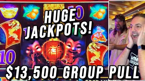 😱 13 500 group slot pull jackpots fu dao le slot machine 🍿 baton rouge la youtube