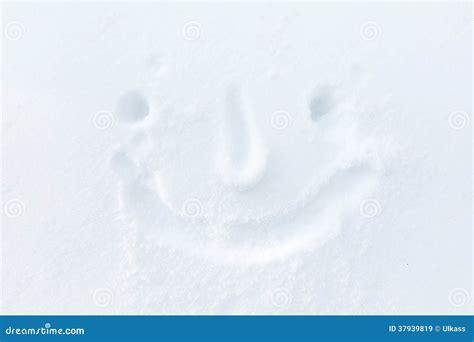 Smiley Face In The Snow Stock Image Image Of Shiny Happy 37939819