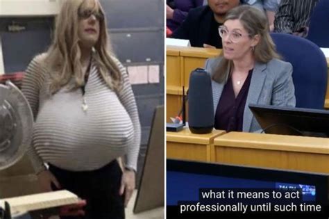 trans teacher with prosthetic z cup breasts is finally put on leave after it was revealed they