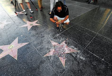 Trumps Hollywood Walk Of Fame Star Destroyed By A Vandal