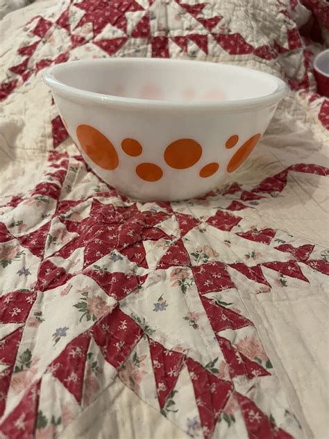 Vintage Hazel Atlas Polka Dot Inch Mixing Nesting Bowl Ebay