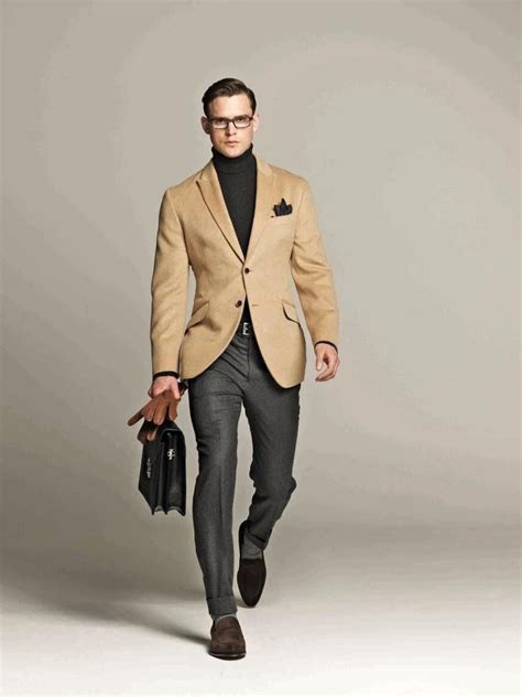 Men's classic double breasted peak lapel tan suit. 17 Best images about Camel Blazer on Pinterest | Wool ...