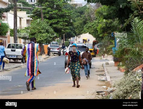Daily Life Street Scene Dakar Senegal West Africa Stock Photo Alamy