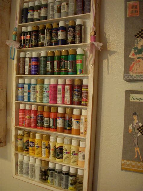 Wall Organizer Craft Paint Shelf Storage Sewing Room Etsy Paint