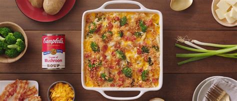 Using campbell's® condensed 98% fat free cream of chicken soup calories 642, total fat 34g, saturated fat 13g, cholesterol 70mg, sodium 1459mg. Bacon Hash Brown Casserole - Campbell Soup Company in 2020 ...