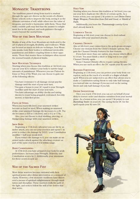 Way Of The Iron Mountain Dnd 5e Homebrew Dnd Classes Dungeons And