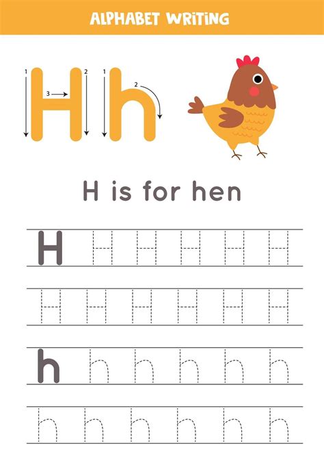 Handwriting Practice With Alphabet Letter Tracing H 2171638 Vector