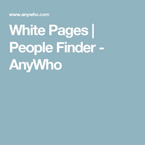 White Pages People Finder Anywho People Finder White Pages