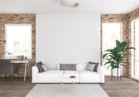 Premium Photo Living Room With Blank Wall