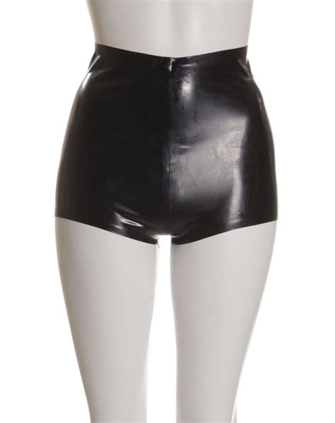 Kim West Latex Fashion Latex High Waist Shorts Shiny