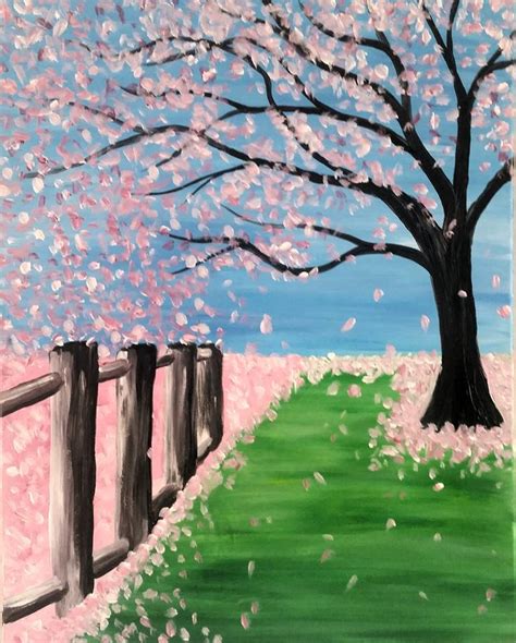 Easy Cherry Blossom Tree Painting On Canvas Bmp You
