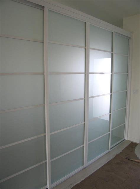 Room Divider In White With Frosted Glass Yelp Glass Room Divider