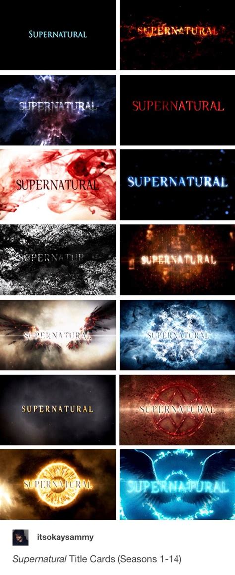 Supernatural Title Cards Seasons 1 14 Supernatural Supernatural