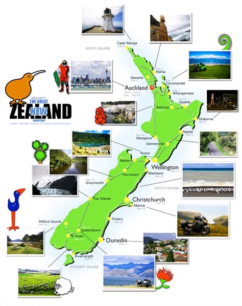 Detailed Large Size New Zealand Map And Flag Travel