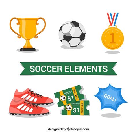 Free Vector Soccer Elements Collection With Equipment