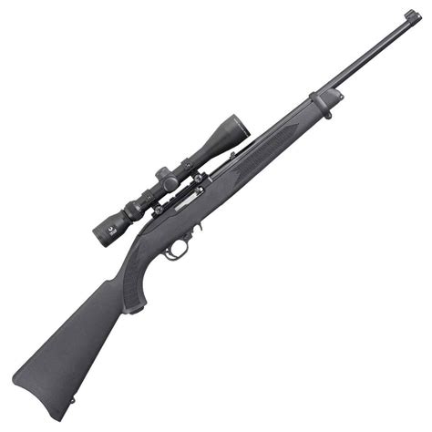 Ruger 1022 Carbine Scoped Black Semi Automatic Rifle 22 Long Rifle