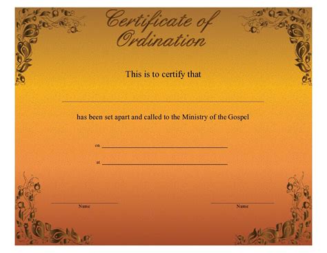 38 Ordination Certificate Templates Free Printables