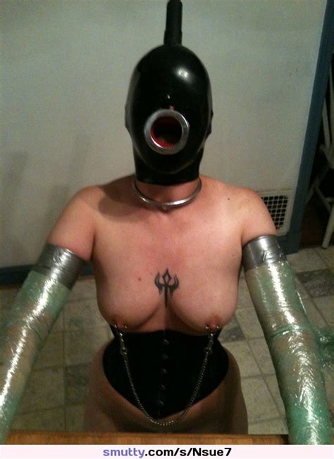 Bdsm Hooded Collared Slave Submission Objectification Piercednipples Corset Smutty