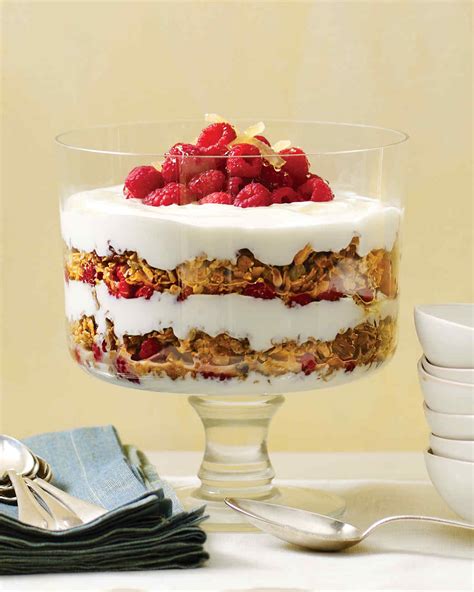 Yogurt Parfait With Granola Raspberries And Candied Ginger Recipe