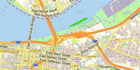 Louisville Kentucky Us Map Vector Exact City Plan Low